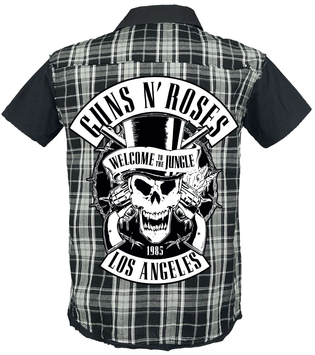 "Top Hat Skull" Short-sleeved Shirt Black-grey By Guns N' Roses 4 "Top Hat Skull" Short-sleeved Shirt Black-grey By Guns N' Roses - Image 2
