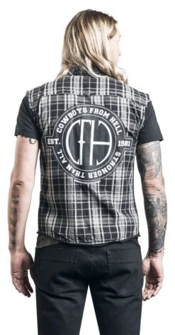 "Cowboys From Hell" Short-sleeved Shirt Black-grey By Pantera -Fashionable Men's Clothing Store 496196wb