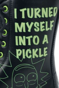 "Pickle Rick" Laced Boots Black By Rick And Morty -Fashionable Men's Clothing Store 499499d