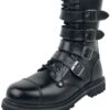 "Black Boots With Lacing And Buckles" Boot Black By Gothicana By EMP -Fashionable Men's Clothing Store 499956a