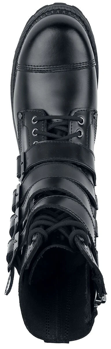 "Black Boots With Lacing And Buckles" Boot Black By Gothicana By EMP 6 "Black Boots With Lacing And Buckles" Boot Black By Gothicana By EMP - Image 4