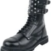"Black Boots With Studded Buckles" Boot Black By Gothicana By EMP -Fashionable Men's Clothing Store 499968a
