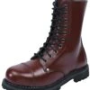 "Dark Red Lace-Up Boots" Boot Dark Red By Black Premium By EMP -Fashionable Men's Clothing Store 502989a