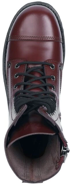 "Dark Red Lace-Up Boots" Boot Dark Red By Black Premium By EMP -Fashionable Men's Clothing Store 502989a4