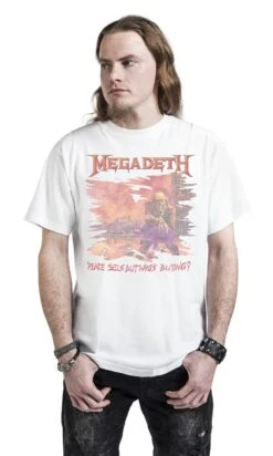 "Peace Sells Vintage" T-Shirt Off White By Megadeth -Fashionable Men's Clothing Store 504111wa