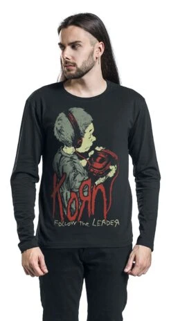 "Walkman" Long-sleeve Shirt Black By Korn -Fashionable Men's Clothing Store 504258wa