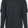 "Oversized Shaped Double Layer LS Tee" Long-sleeve Shirt Black-black By Urban Classics -Fashionable Men's Clothing Store 504876a