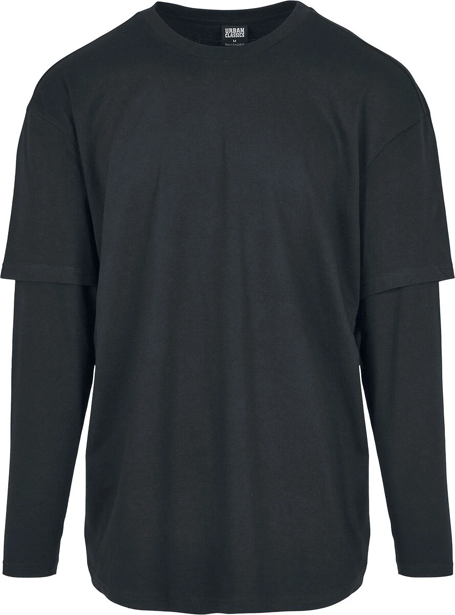 "Oversized Shaped Double Layer LS Tee" Long-sleeve Shirt Black-black By Urban Classics 3 "Oversized Shaped Double Layer LS Tee" Long-sleeve Shirt Black-black By Urban Classics