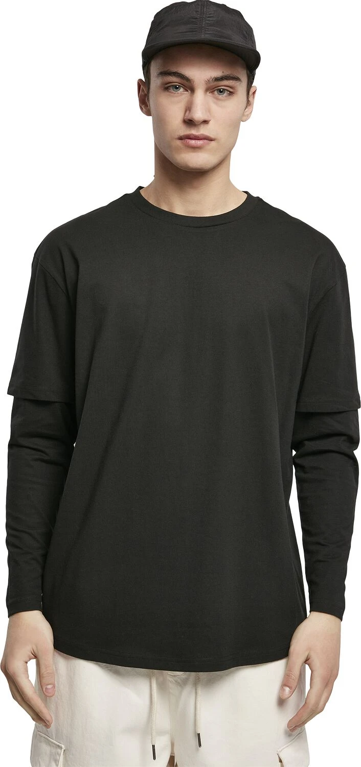 "Oversized Shaped Double Layer LS Tee" Long-sleeve Shirt Black-black By Urban Classics 6 "Oversized Shaped Double Layer LS Tee" Long-sleeve Shirt Black-black By Urban Classics - Image 4
