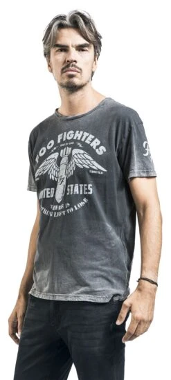 "Bomb Vintage" T-Shirt Grey By Foo Fighters -Fashionable Men's Clothing Store 507257wa