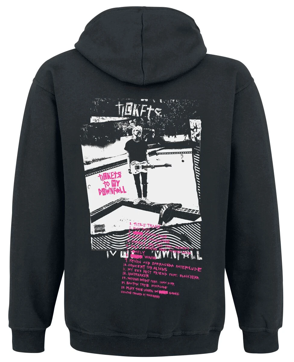 "Tickets To My Downfall Tracklist" Hooded Sweater Black By Machine Gun Kelly 4 "Tickets To My Downfall Tracklist" Hooded Sweater Black By Machine Gun Kelly - Image 2