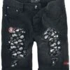 "Rock Rebel X Route 66 - Black Shorts With Distressed Details" Shorts Black By Rock Rebel By EMP -Fashionable Men's Clothing Store 510901a