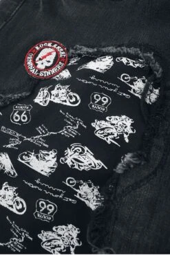 "Rock Rebel X Route 66 - Black Shorts With Distressed Details" Shorts Black By Rock Rebel By EMP -Fashionable Men's Clothing Store 510901d