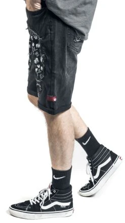 "Rock Rebel X Route 66 - Black Shorts With Distressed Details" Shorts Black By Rock Rebel By EMP -Fashionable Men's Clothing Store 510901wa2