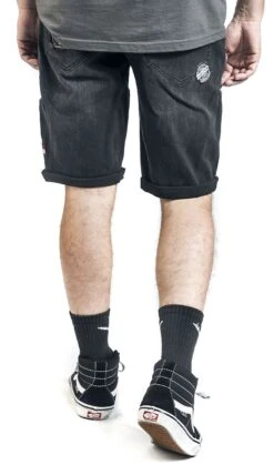 "Rock Rebel X Route 66 - Black Shorts With Distressed Details" Shorts Black By Rock Rebel By EMP -Fashionable Men's Clothing Store 510901wb
