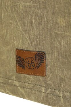 "Rock Rebel X Route 66 - Green T-Shirt With Wash And Print" T-Shirt Olive By Rock Rebel By EMP -Fashionable Men's Clothing Store 510902d