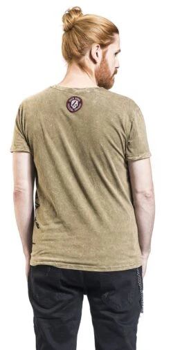 "Rock Rebel X Route 66 - Green T-Shirt With Wash And Print" T-Shirt Olive By Rock Rebel By EMP -Fashionable Men's Clothing Store 510902wb