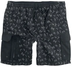 "Swimshorts With Rune Pattern" Swim Shorts Grey By Black Premium By EMP