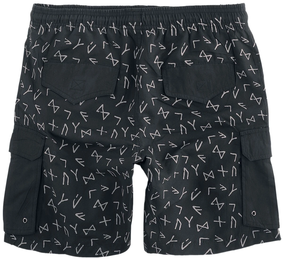"Swimshorts With Rune Pattern" Swim Shorts Grey By Black Premium By EMP 4 "Swimshorts With Rune Pattern" Swim Shorts Grey By Black Premium By EMP - Image 2
