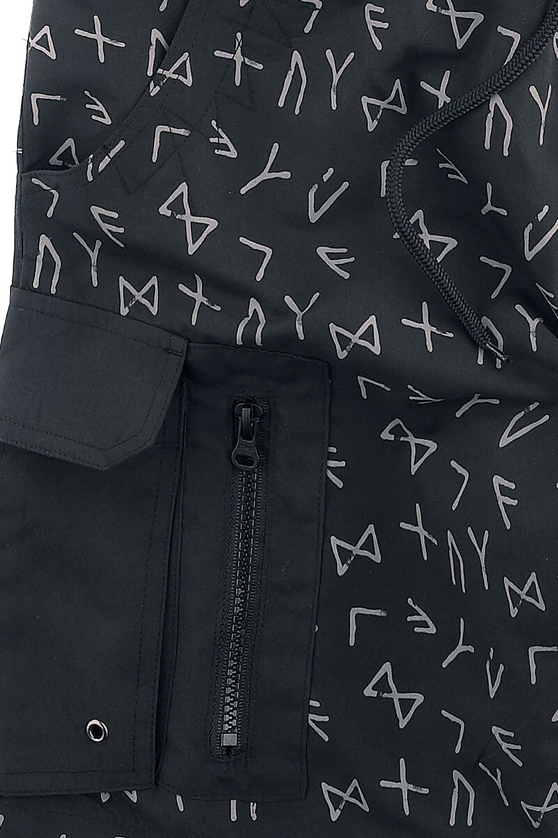 "Swimshorts With Rune Pattern" Swim Shorts Grey By Black Premium By EMP 5 "Swimshorts With Rune Pattern" Swim Shorts Grey By Black Premium By EMP - Image 3