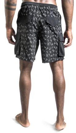 "Swimshorts With Rune Pattern" Swim Shorts Grey By Black Premium By EMP 13 "Swimshorts With Rune Pattern" Swim Shorts Grey By Black Premium By EMP -Fashionable Men's Clothing Store 511367wb