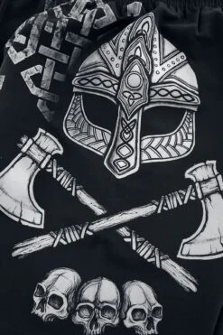 "Swim Shorts With Viking Print" Swim Shorts Black By Black Premium By EMP -Fashionable Men's Clothing Store 511371d2