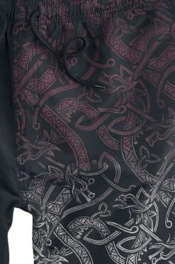 "Swim Shorts With Celtic Print" Swim Shorts Black-red By Black Premium By EMP -Fashionable Men's Clothing Store 511377d