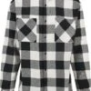 "Long Oversized Checked Shirt" Longsleeve Black-white By Urban Classics -Fashionable Men's Clothing Store 511448a