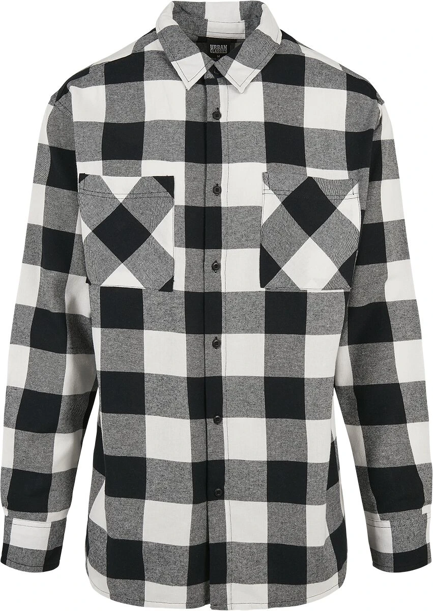 "Long Oversized Checked Shirt" Longsleeve Black-white By Urban Classics 3 "Long Oversized Checked Shirt" Longsleeve Black-white By Urban Classics