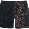 "Swimshorts With Print" Swim Shorts Black-red By RED By EMP -Fashionable Men's Clothing Store 511479a