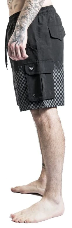"Swimshorts With Chessboard Print" Swim Shorts Black By RED By EMP -Fashionable Men's Clothing Store 511481wa2