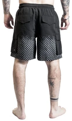 "Swimshorts With Chessboard Print" Swim Shorts Black By RED By EMP -Fashionable Men's Clothing Store 511481wb