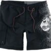 "Swimshorts Wit Skull Print" Swim Shorts Black By Rock Rebel By EMP -Fashionable Men's Clothing Store 511494a