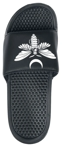 "EMP Sandals With Moth And Crescent Moon Print" Sandal Black By Gothicana By EMP -Fashionable Men's Clothing Store 511804a4