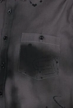 "Short-sleeved Shirt With Airbrush Effect" Short-sleeved Shirt Grey By RED By EMP -Fashionable Men's Clothing Store 512426d