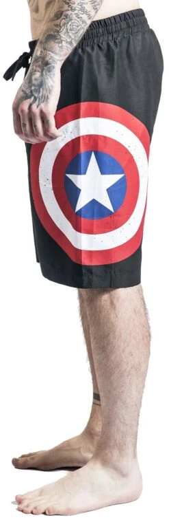 "Shield" Swim Shorts Black By Captain America 12 "Shield" Swim Shorts Black By Captain America -Fashionable Men's Clothing Store 513696wa2