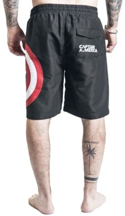 "Shield" Swim Shorts Black By Captain America 13 "Shield" Swim Shorts Black By Captain America -Fashionable Men's Clothing Store 513696wb