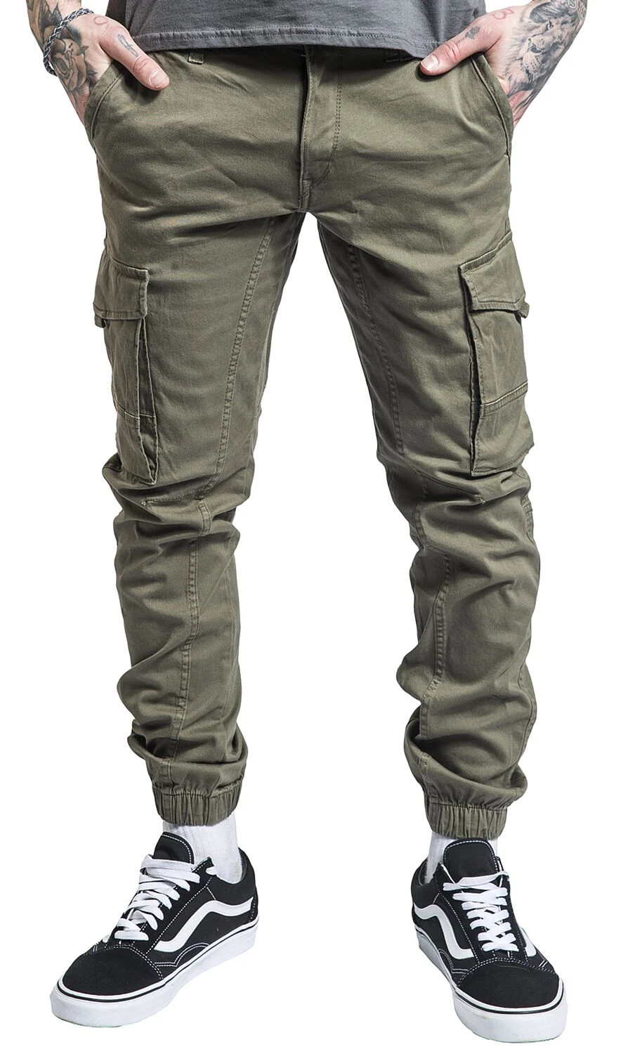 "JJIPAUL JJFLAKE AKM" Cargo Trousers Olive By Jack & Jones 7 "JJIPAUL JJFLAKE AKM" Cargo Trousers Olive By Jack & Jones - Image 5