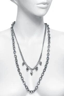 "Skull Chain" Necklace Silver-coloured By Rock Rebel By EMP -Fashionable Men's Clothing Store 515414c