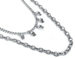 "Skull Chain" Necklace Silver-coloured By Rock Rebel By EMP -Fashionable Men's Clothing Store 515414d
