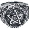 "Snake Pentagram" Ring Silver-coloured By EtNox Hard And Heavy 1 "Snake Pentagram" Ring Silver-coloured By EtNox Hard And Heavy -Fashionable Men's Clothing Store 515679a