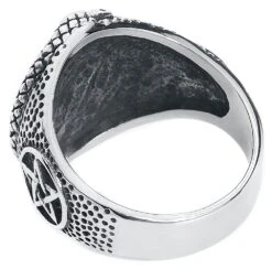 "Snake Pentagram" Ring Silver-coloured By EtNox Hard And Heavy 9 "Snake Pentagram" Ring Silver-coloured By EtNox Hard And Heavy -Fashionable Men's Clothing Store 515679b