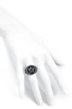 "Snake Pentagram" Ring Silver-coloured By EtNox Hard And Heavy 10 "Snake Pentagram" Ring Silver-coloured By EtNox Hard And Heavy -Fashionable Men's Clothing Store 515679c