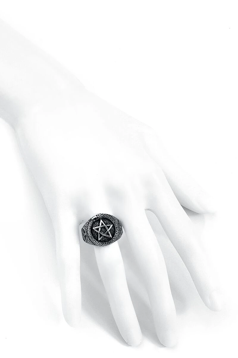 "Snake Pentagram" Ring Silver-coloured By EtNox Hard And Heavy 6 "Snake Pentagram" Ring Silver-coloured By EtNox Hard And Heavy - Image 4