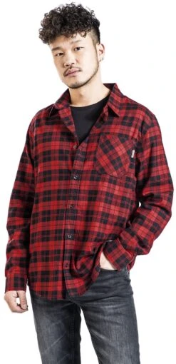 "Riley Flannel Shirt" Flanel Shirt Red By Vintage Industries -Fashionable Men's Clothing Store 516296wa