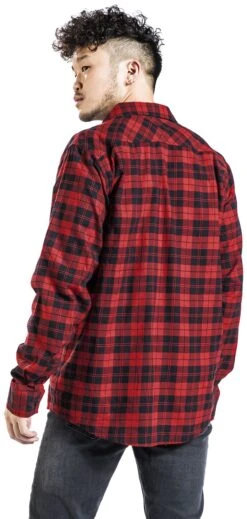"Riley Flannel Shirt" Flanel Shirt Red By Vintage Industries -Fashionable Men's Clothing Store 516296wb