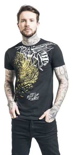 "Don't Fuck Up The World - Black T-shirt With Print" T-Shirt Black By EMP Special Collection -Fashionable Men's Clothing Store 519529wa