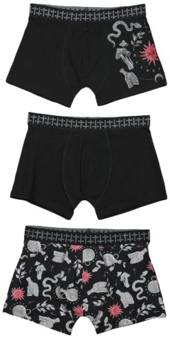 "Three-pack Of Boxers With Witch Motifs" Boxers Black By Gothicana By EMP