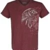 "T-shirt With Raven And Runes Print" T-Shirt Burgundy By Black Premium By EMP -Fashionable Men's Clothing Store 519930a