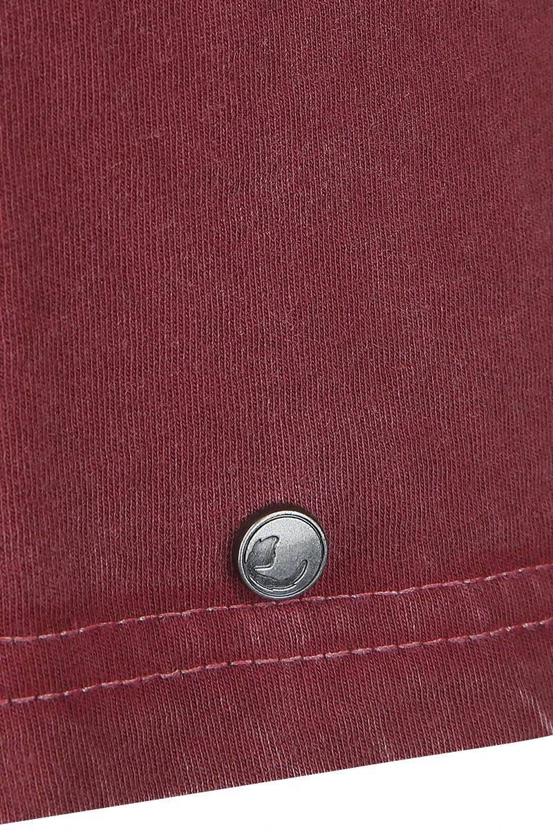 "T-shirt With Raven And Runes Print" T-Shirt Burgundy By Black Premium By EMP 5 "T-shirt With Raven And Runes Print" T-Shirt Burgundy By Black Premium By EMP - Image 3